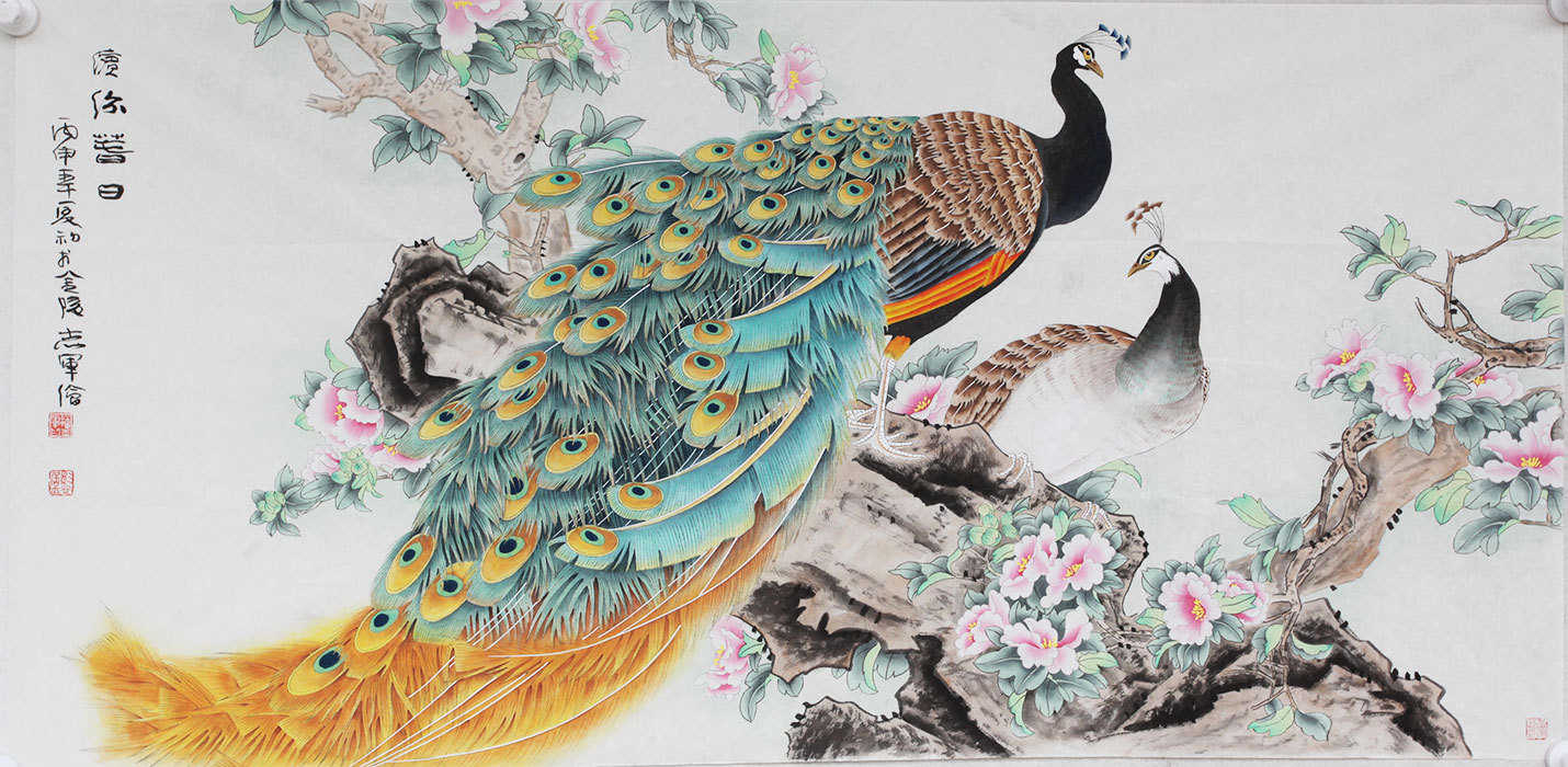 潘志军花鸟《缤纷春日》180×96CM