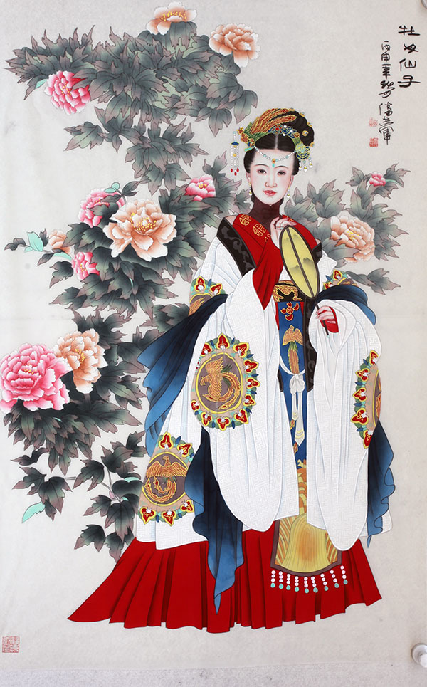 潘志军人物《牡丹仙子》138×68CM